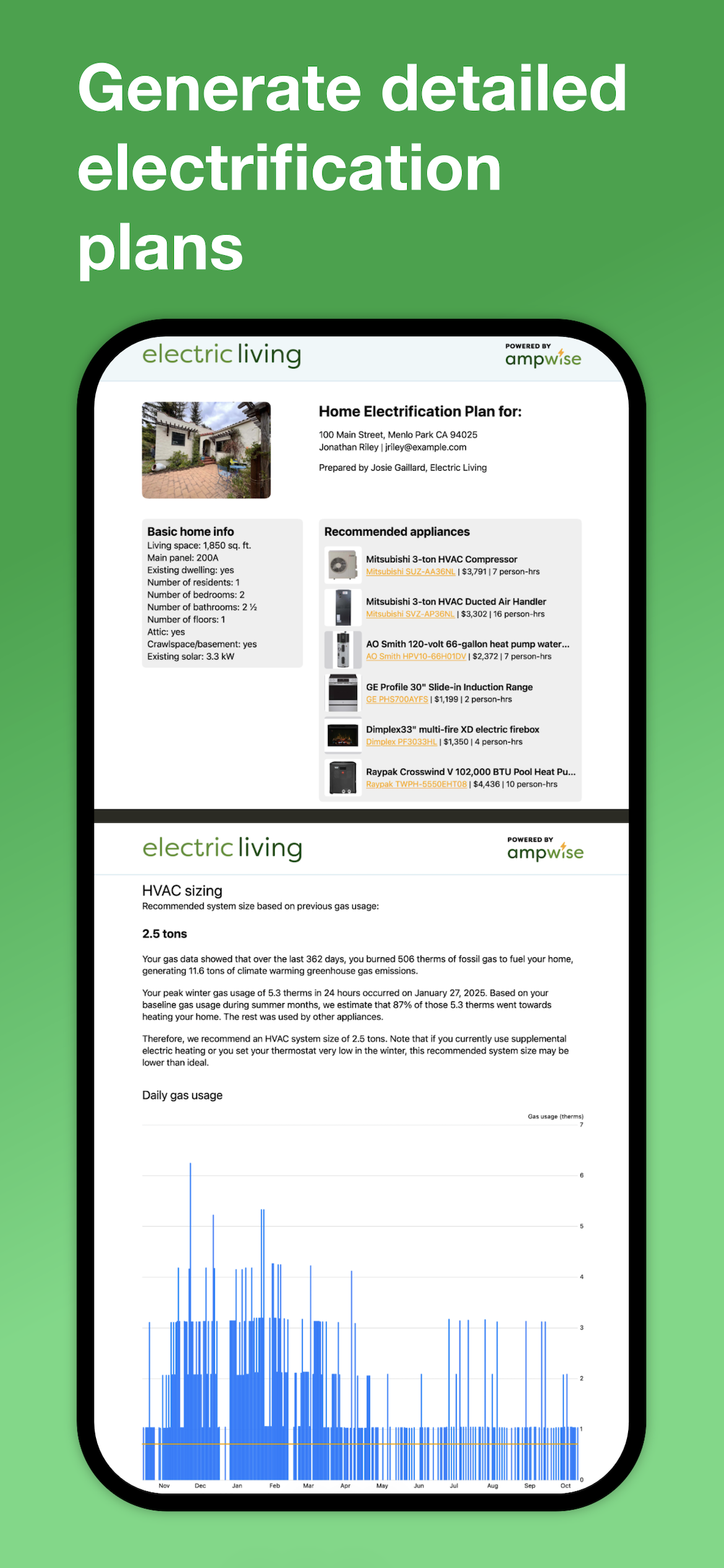 Generate detailed electrification plans